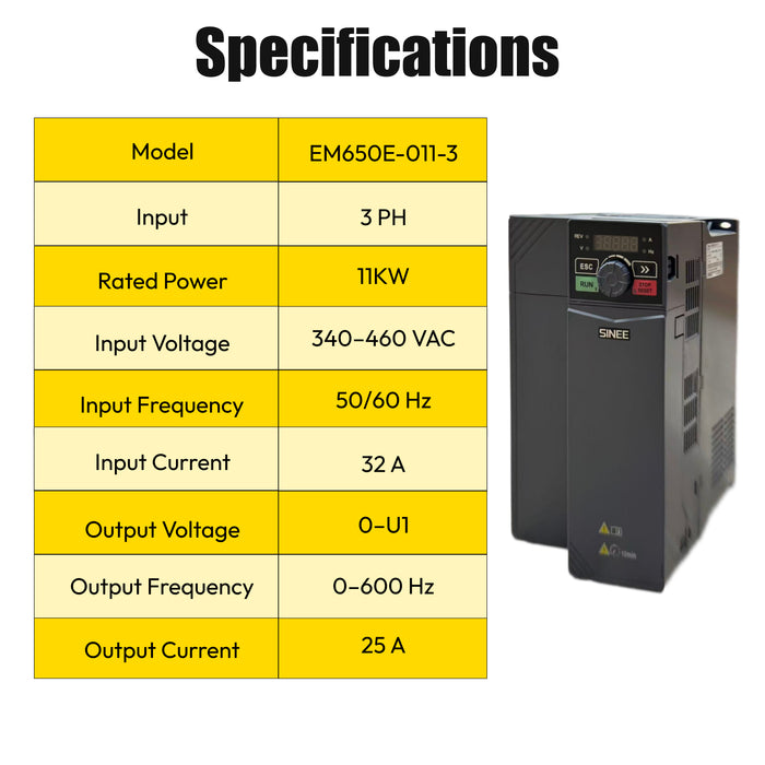 LRSD EM650E-011-3 Frequency Converter Inverter 340-460V 60HZ for 11KW/15HP Screw Air Compressor
