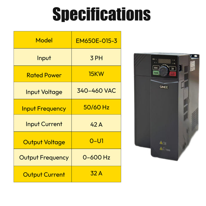 LRSD EM650E-015-3 Frequency Converter Inverter 340-460V 60HZ for 15KW/20HP Screw Air Compressor