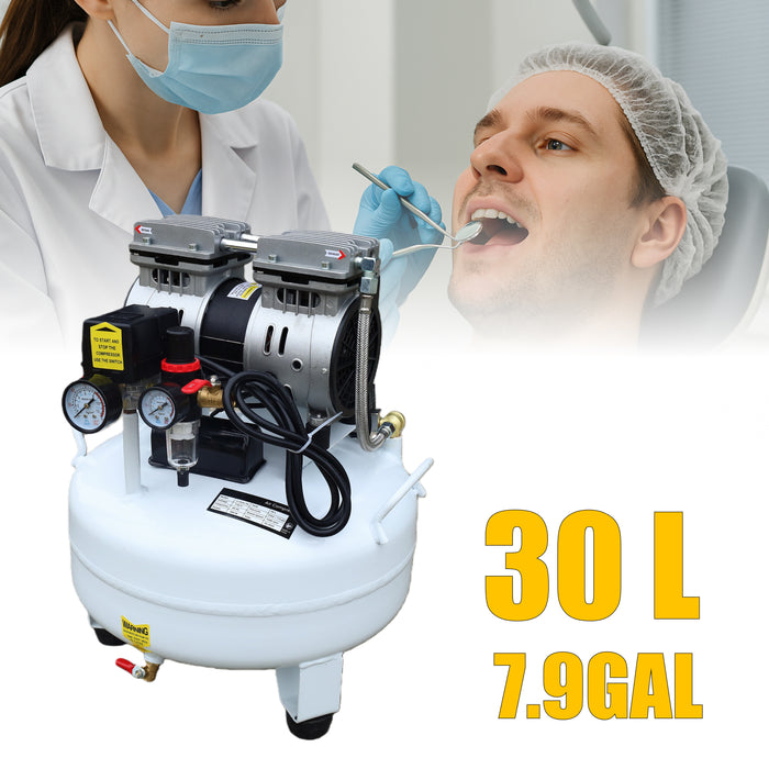 115PSI 30L Dental Medical Air Compressor Silent Air Compressor Oilless