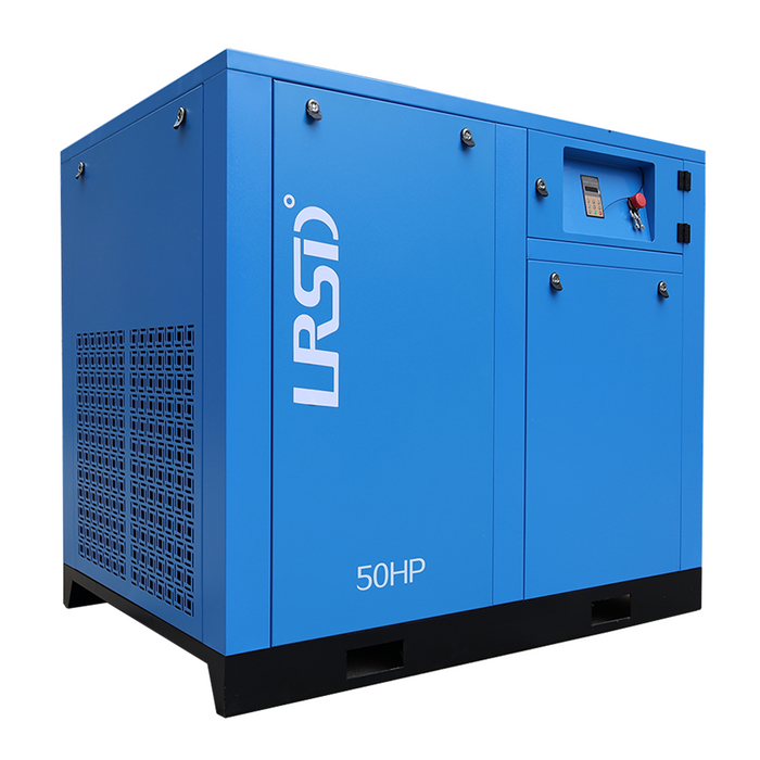 50HP 125PSI 3P Rotary Screw Air Compressor w/ 230CFM 1Phase Compressed Air Dryer