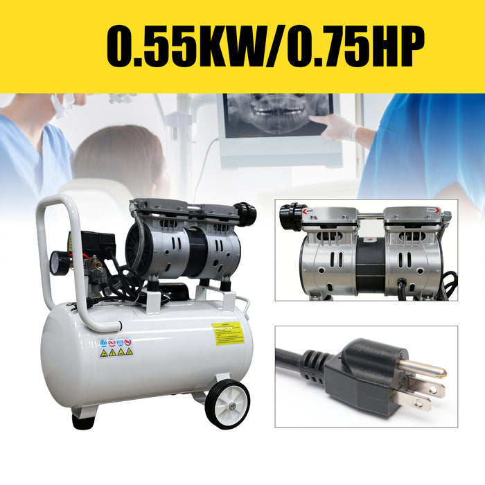 24L 40L/min Dental Medical Air Compressor Silent Air Compressor Oilless 115PSI