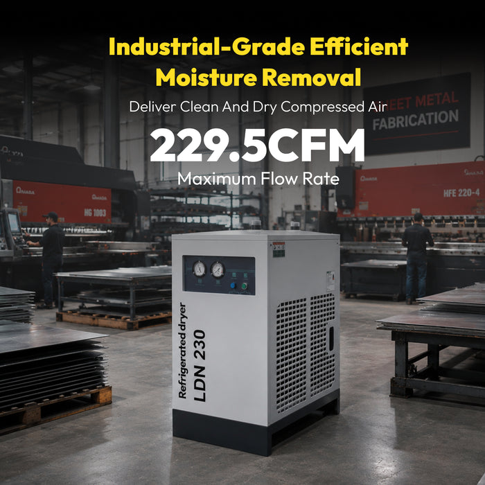 LRSD 50HP 37KW Rotary Screw Air Compressor with Refrigerated Air Dryer| 228 CFM @125 PSI | 460V 3-Phase 60Hz | RP1-1/2"  | (TK37-8)