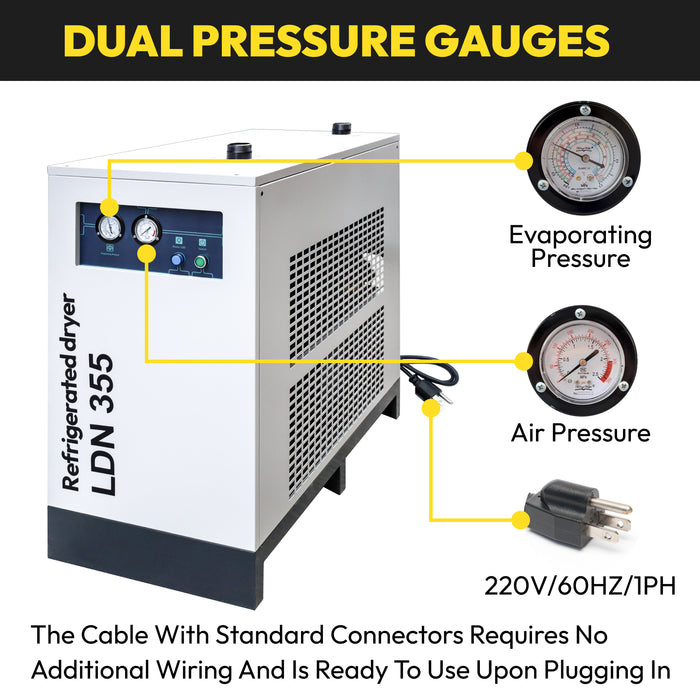 LDN355 Air Dryer 353CFM 220V/60HZ/1PH Refrigerated Compressed System