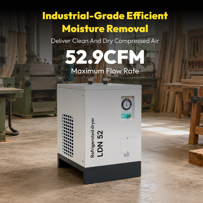 53CFM REFRIGERATED COMPRESSED AIR DRYER, 7.5HP &10HP COMPRESSORS, 110V 60HZ