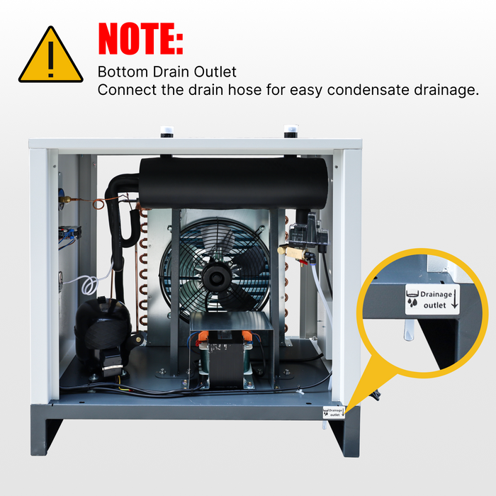 LRSD 50HP 37KW Rotary Screw Air Compressor with Refrigerated Air Dryer| 228 CFM @125 PSI | 460V 3-Phase 60Hz | RP1-1/2"  | (TK37-8)
