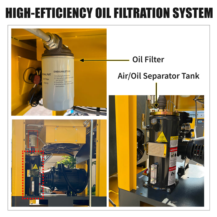 LRSD 4IN1 7.5 kW/10 hp, 460v/3 phase, 37 CFM with compressor, refrigerated dryer and 80-gallon air tank.（ LF10-460V）