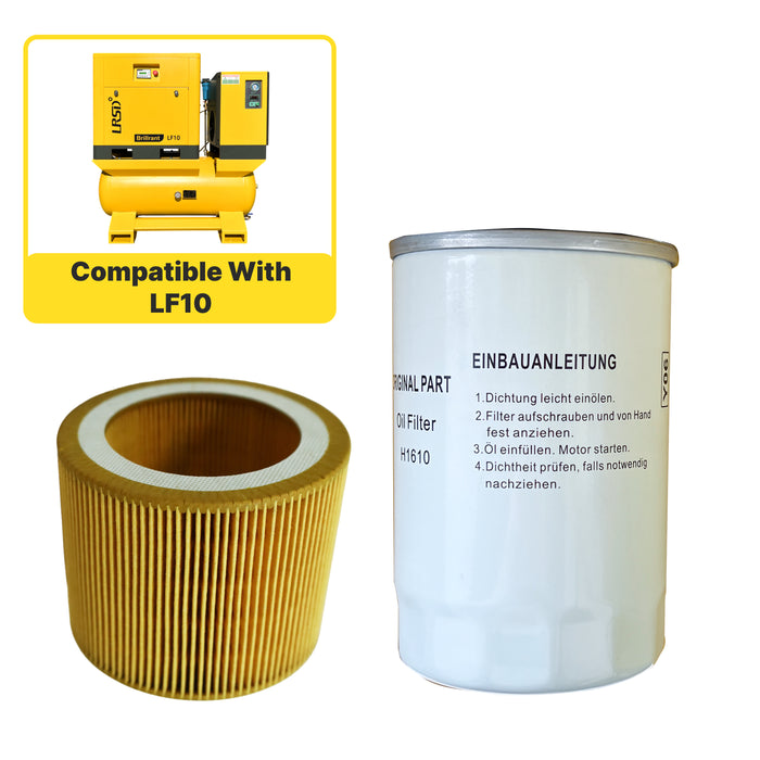 LF10 Rotary Screw Air Compressor Air Filter+Oil Filter Maintenance Two Filters Kit