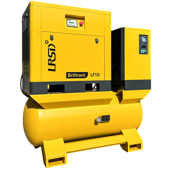 LRSD 4IN1 7.5 kW/10 hp, 230v/3 phase, 37 CFM with compressor, refrigerated dryer and 80-gallon air tank（ LF10）