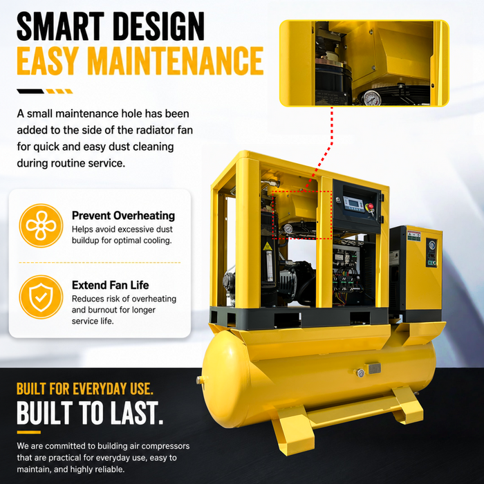 LRSD 4IN1 15 kW/20 hp, 230v/3 phase, 75 CFM with compressor, refrigerated dryer and 80-gallon air tank.（ LF20）
