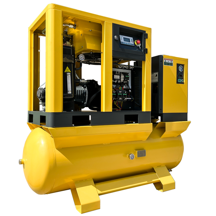 LRSD 4IN1 15 kW/20 hp, 230v/3 phase, 75 CFM with compressor, refrigerated dryer and 80-gallon air tank.（ LF20）