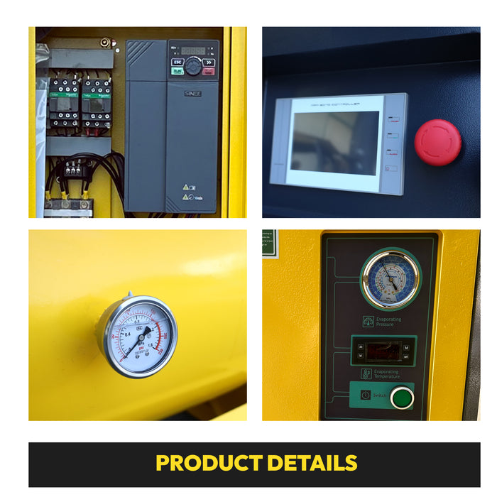 LRSD 20HP 15KW Rotary Screw Air Compressor | VSD | 80.16CFM @ 125 PSI | 460V 3-Phase 60Hz | 120 Gallon Air Tank|  RP3/4"(LF20VSD-460V)