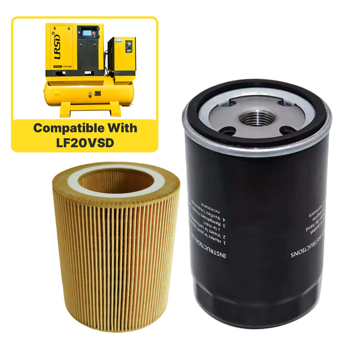 LF20VSD Rotary Screw Air Compressor Air Filter+Oil Filter Maintenance Two Filters Kit