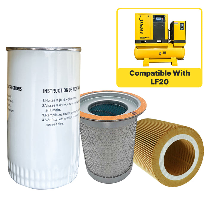 LF20 Rotary Screw Air Compressor Air Filter+Oil Filter+Oil Separator Maintenance Kit