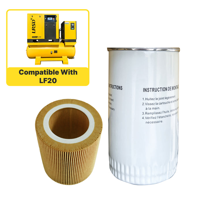 LF20 Rotary Screw Air Compressor Air Filter+Oil Filter Maintenance Two Filters Kit