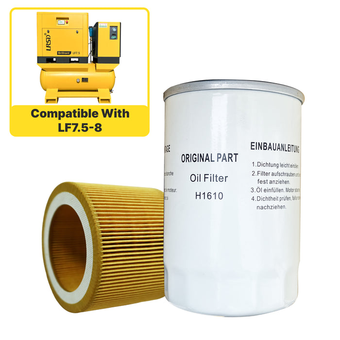 LF7.5 Rotary Screw Air Compressor Air Filter+Oil Filter Maintenance Two Filters Kit