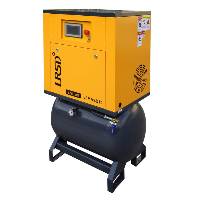 LRSD 2-IN-1 10HP VSD Rotary Screw Air Compressor 37 CFM 1PH 125PSI with 40Gal Tank (LFPVSD10)