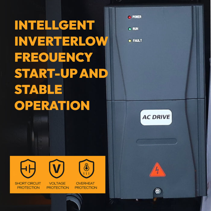 LRSD 4-IN-1 10HP VSD Rotary Screw Air Compressor 37 CFM 1PH 125PSI with 53Gal Tank & Dryer & Filters (LFP+VSD10)