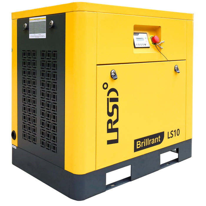 10HP  LRSD Rotary Screw Air Compressor | 37.5 CFM @ 125 PSI | 230V 3-Phase 60Hz |  RP1/2"   (LS 10)