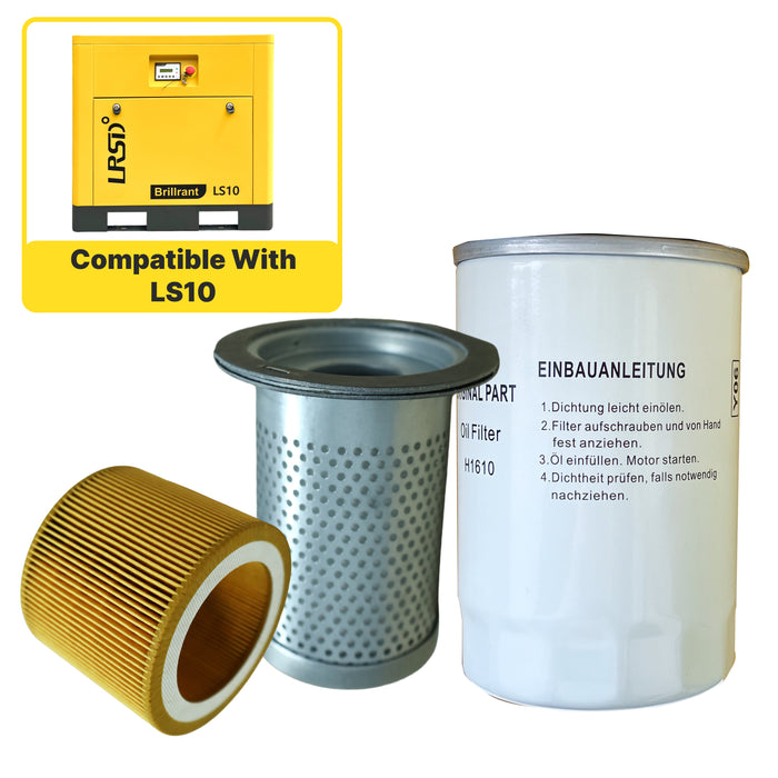 LS10 Rotary Screw Air Compressor Air Filter+Oil Filter+Oil Separator Maintenance Kit