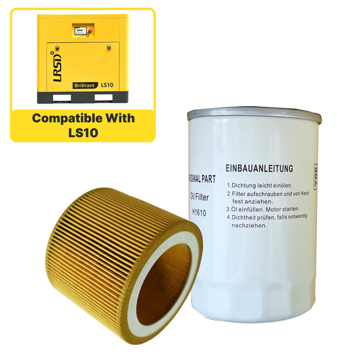 LS10 Rotary Screw Air Compressor Air Filter+Oil Filter Maintenance Two Filters Kit