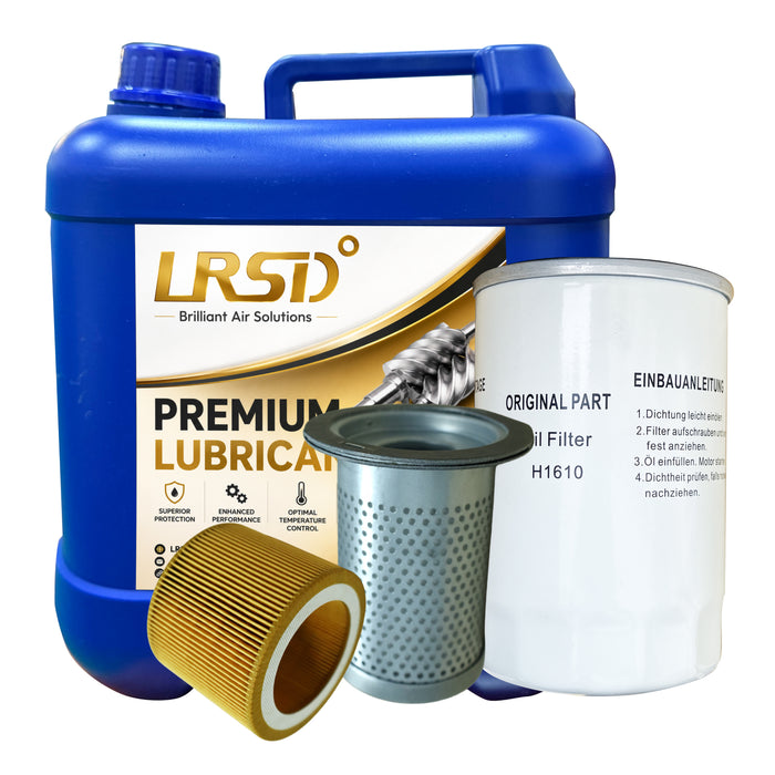 10HP Rotary Screw Air Compressor Air Filter+Oil Filter+Oil Separator+2.6Gal Oil Maintenance Kit(LS10/LF10)