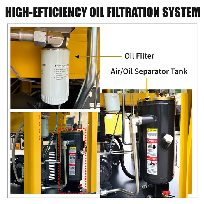 15HP 11KW LRSD Rotary Screw Air Compressor | 55 CFM @ 125 PSI | 460V 3-Phase 60Hz | RP3/4"  |  (LS15)