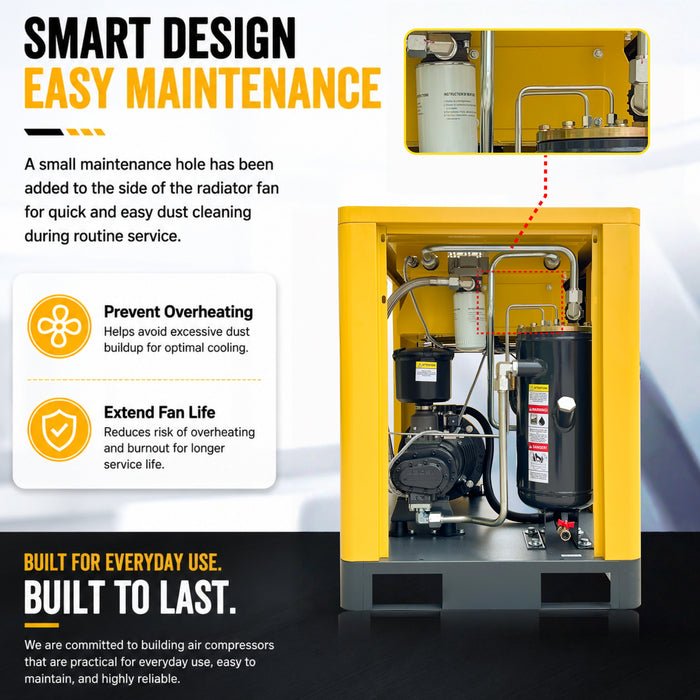 15HP 11KW LRSD Rotary Screw Air Compressor | 55 CFM @ 125 PSI | 460V 3-Phase 60Hz | RP3/4"  |  (LS15)