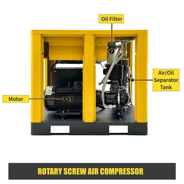 20HP 15KW LRSD Rotary Screw Air Compressor | 75 CFM @ 125 PSI | 230V 3-Phase 60Hz | RP3/4"  | (LS20)