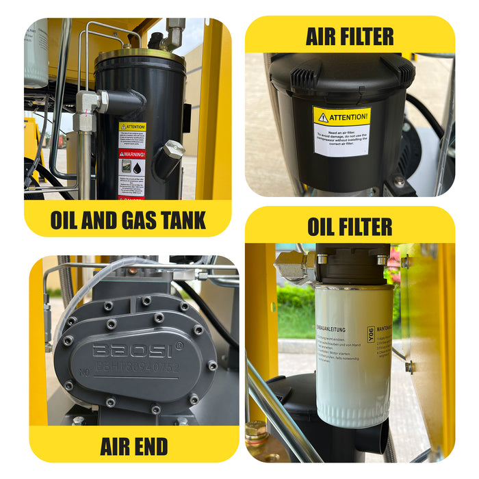 20HP 15KW LRSD VSD Rotary Screw Air Compressor | 75 CFM @ 125 PSI | 460V 3-Phase 60Hz | RP3/4"  | VSD(LS VSD 20)