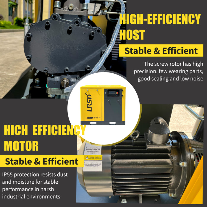 30HP 22KW LRSD VSDRotary Air Compressor | 123CFM @ 125 PSI | 460V 3-Phase 60Hz | RP1  (LSVSD 30)