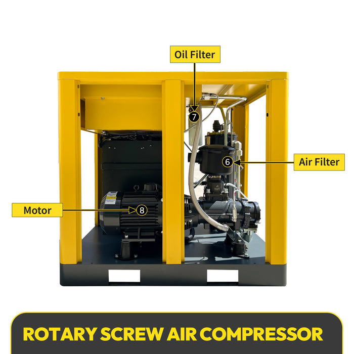 30Hp 3Ph 460V 125PSI Screw Air Compressor with 1 Ph Refrigerated Air Dryer(LSVSD30-460V)