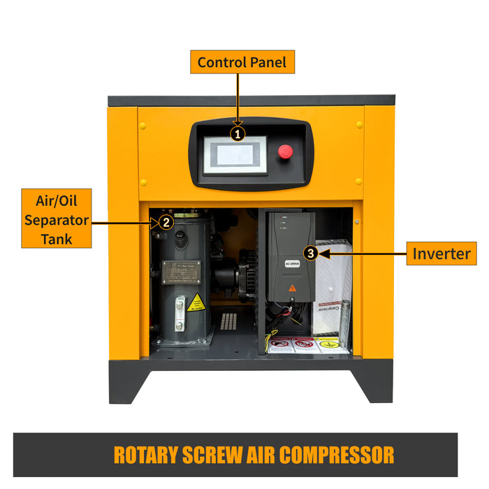 LRSD 230V 1Phase 125psi 10HP VSD Rotary Screw Air Compressor 37.5 CFM 1PH (LSP VSD10)