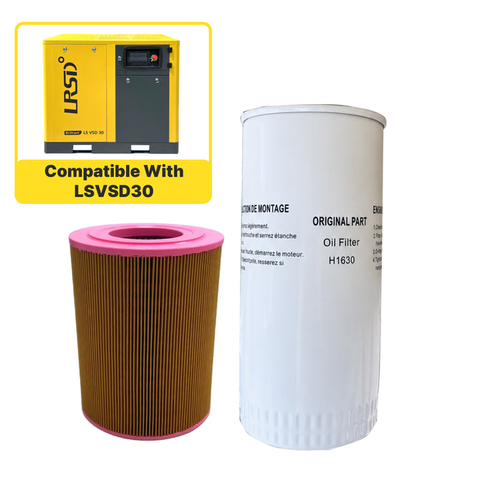 LSVSD30 Rotary Screw Air Compressor Air Filter+Oil Filter Maintenance Two Filters Kit