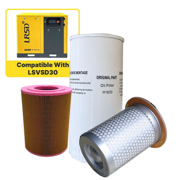 LSVSD30 Rotary Screw Air Compressor Air Filter+Oil Filter+Oil Separator Maintenance Kit