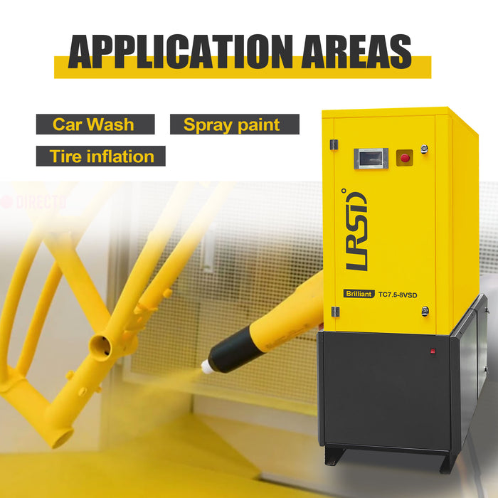 TC Series 15HP 11KW LRSD Rotary Screw Air Compressor | 52.62CFM @ 116PSI | 220V 480V 3-Phase 60Hz |  RP3/4"  |  VSD