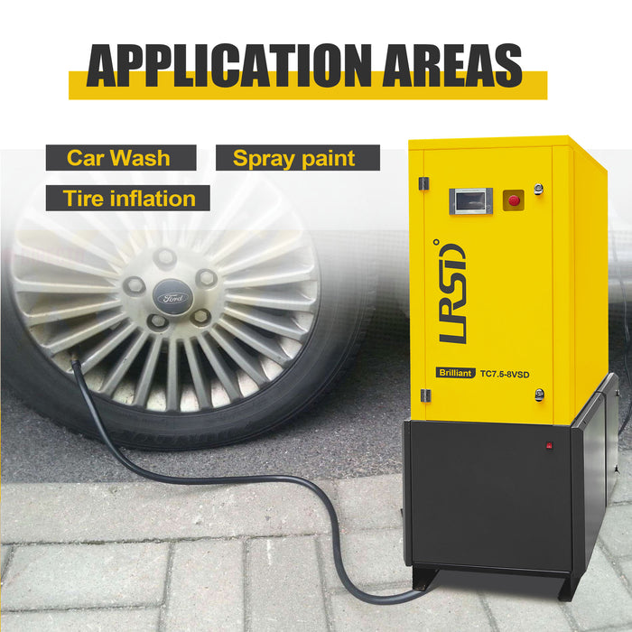 TC Series  20HP 15KW LRSD Rotary Screw Air Compressor | 70.63CFM @ 116PSI | 220V 3-Phase 60Hz |  RP3/4"  |  VSD