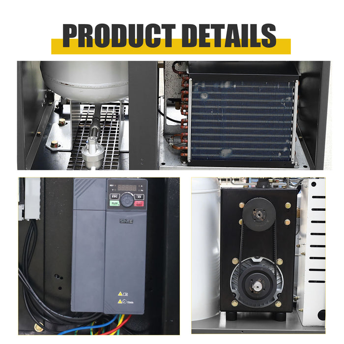 TC Series  20HP 15KW LRSD Rotary Screw Air Compressor | 70.63CFM @ 116PSI | 220V 3-Phase 60Hz |  RP3/4"  |  VSD