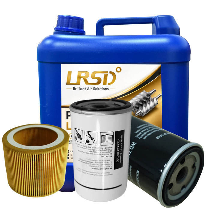 TC7.5-8 Rotary Screw Air Compressor Air Filter+Oil Filter+Oil Separator+2.6Gal Oil Maintenance Kit