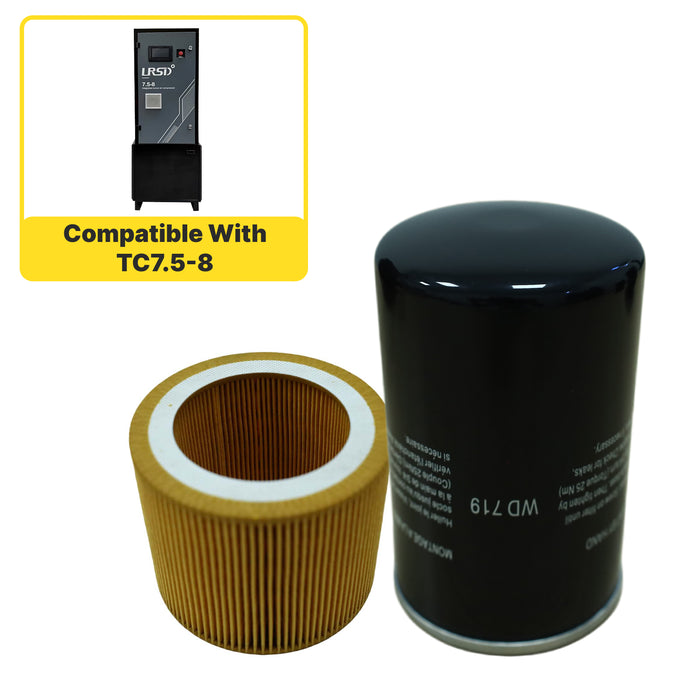 TC7.5-8 Rotary Screw Air Compressor Air Filter+Oil Filter Maintenance Two Filters Kit