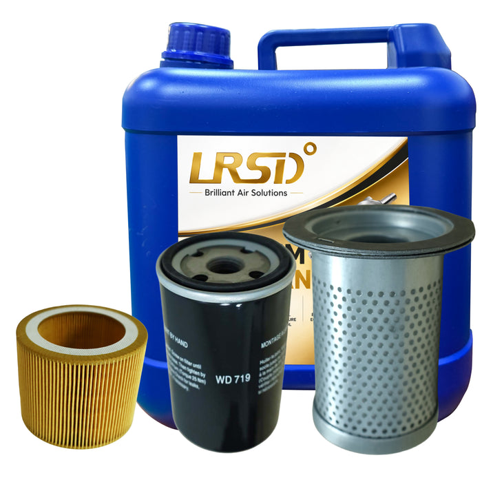 LSPVSD10 Screw Air Compressor Air Filter+Oil Filter+Oil Separator+2.6Gal Lubricant Oil Maintenance Kit