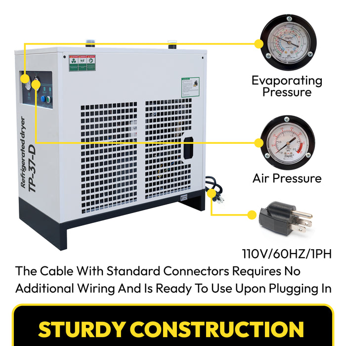 Air Dryer110V/60HZ Refrigerated Compressed System 229.5CFM - 50HP air compressor