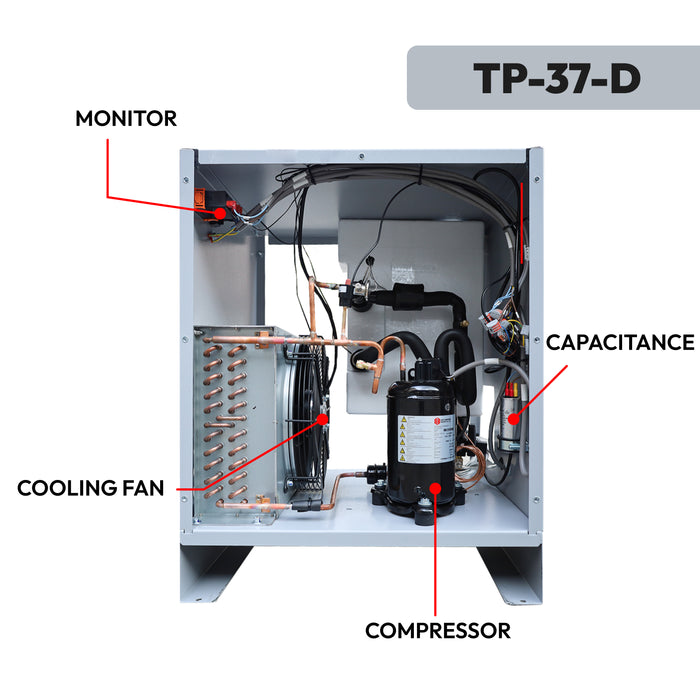 460V 50HP/37KW 3PH 230CFM Industrial Rotary Screw Air Compressor 125 PSI 8 Bar with Compressed Air Dryer