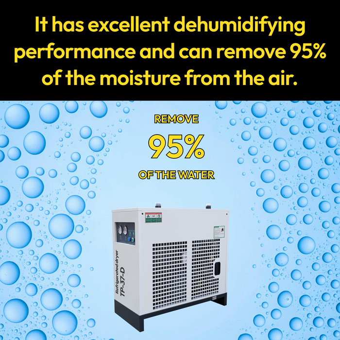 50HP 125PSI 3P Rotary Screw Air Compressor w/ 230CFM 1Phase Compressed Air Dryer