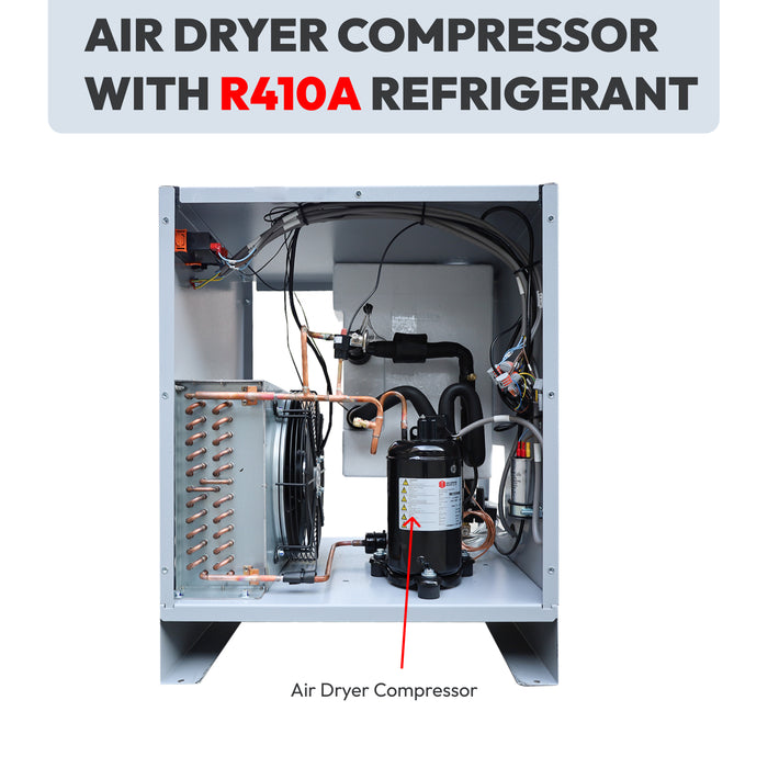 460V 50HP/37KW 3PH 230CFM Industrial Rotary Screw Air Compressor 125 PSI 8 Bar with Compressed Air Dryer