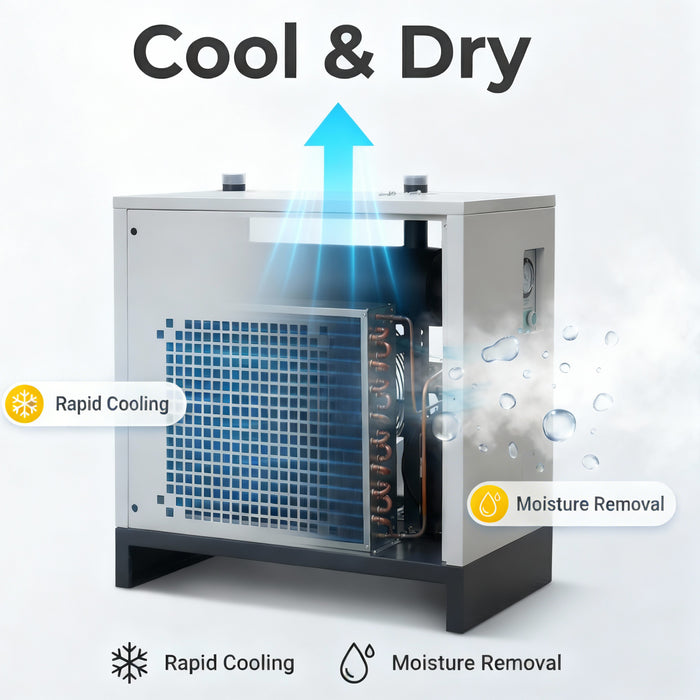 53CFM REFRIGERATED COMPRESSED AIR DRYER, 7.5HP &10HP COMPRESSORS, 110V 60HZ