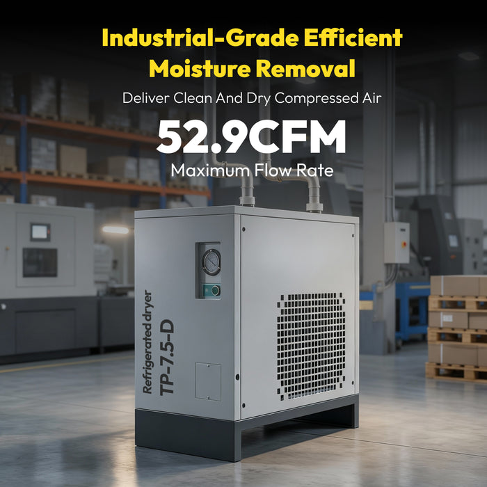 53CFM REFRIGERATED COMPRESSED AIR DRYER, 7.5HP &10HP COMPRESSORS, 110V 60HZ