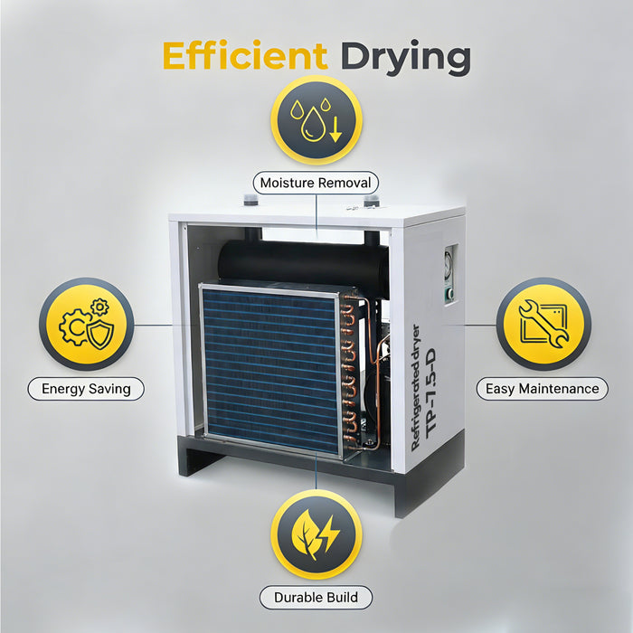 53CFM REFRIGERATED COMPRESSED AIR DRYER, 7.5HP &10HP COMPRESSORS, 110V 60HZ