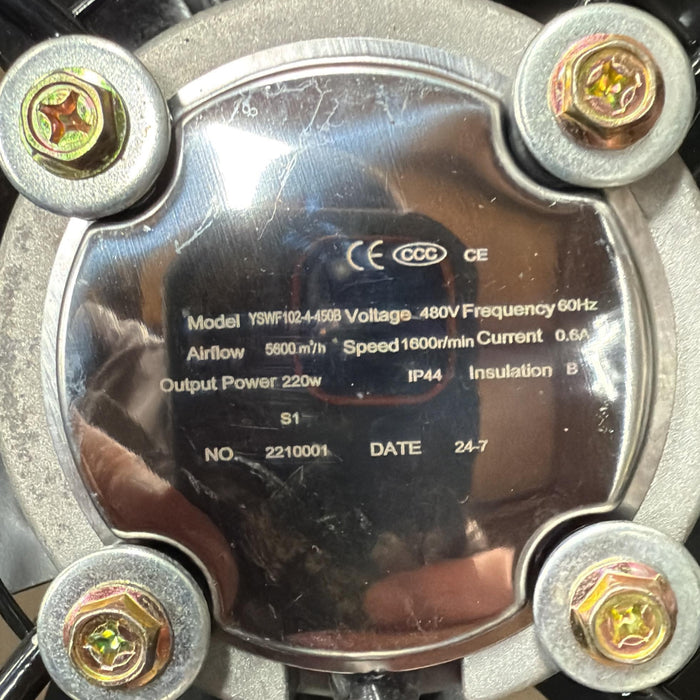 LRSD External rotor Cooling Fan 480V/60HZ for 15-20HP Screw Compressor YSWF102-4-450B
