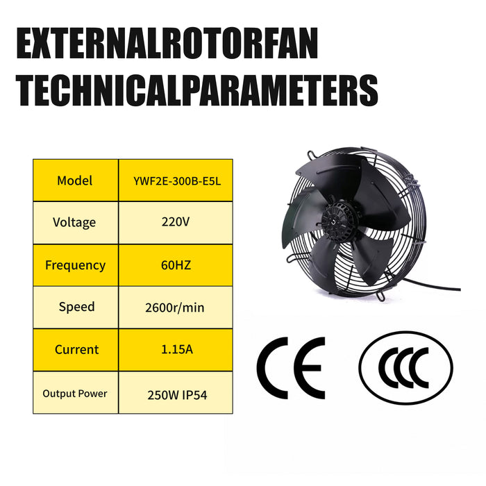 LRSD External rotor Cooling Fan 220V/60HZ for 10HP Screw Air Compressor YWF2E-300B-E5L