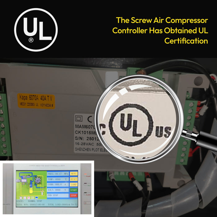 TK Series 15HP 11KW LRSD Rotary Screw Air Compressor | 66.04CFM @ 125 PSI | 230V 3-Phase 60Hz |  RP3/4"  |  VSD (TK11-8-230V)